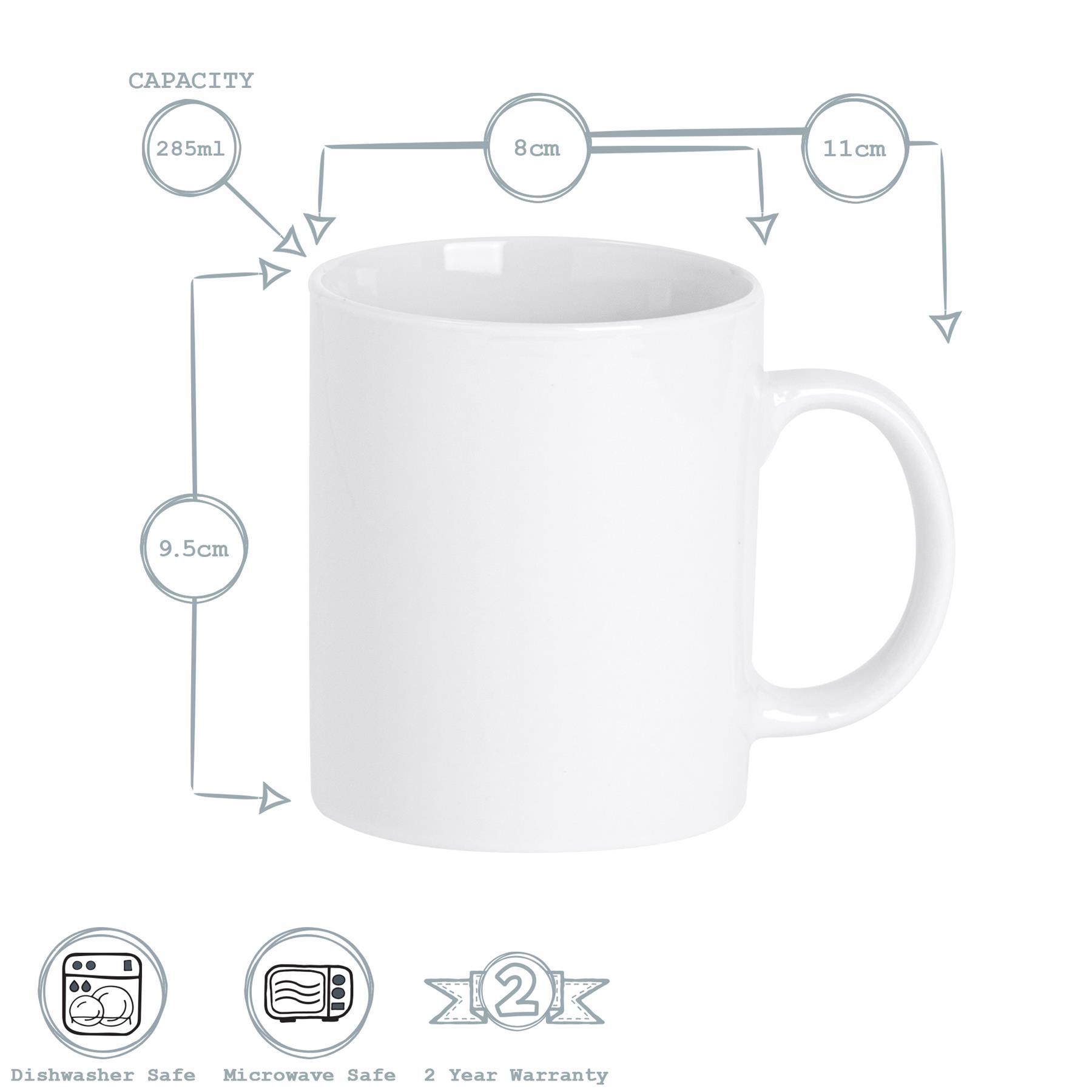 285ml White China Coffee Mugs - Pack of Six