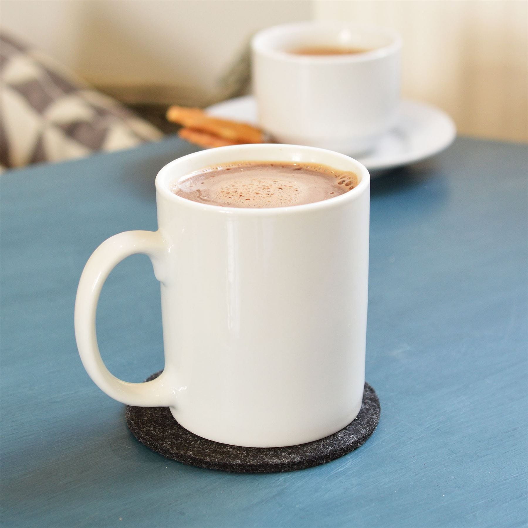285ml White China Coffee Mugs - Pack of Six