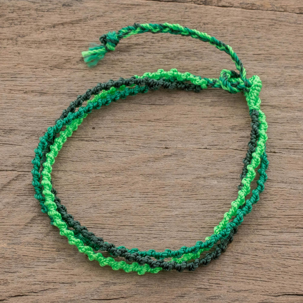 Green Braided Strand Bracelet - Mountains of Atitlan