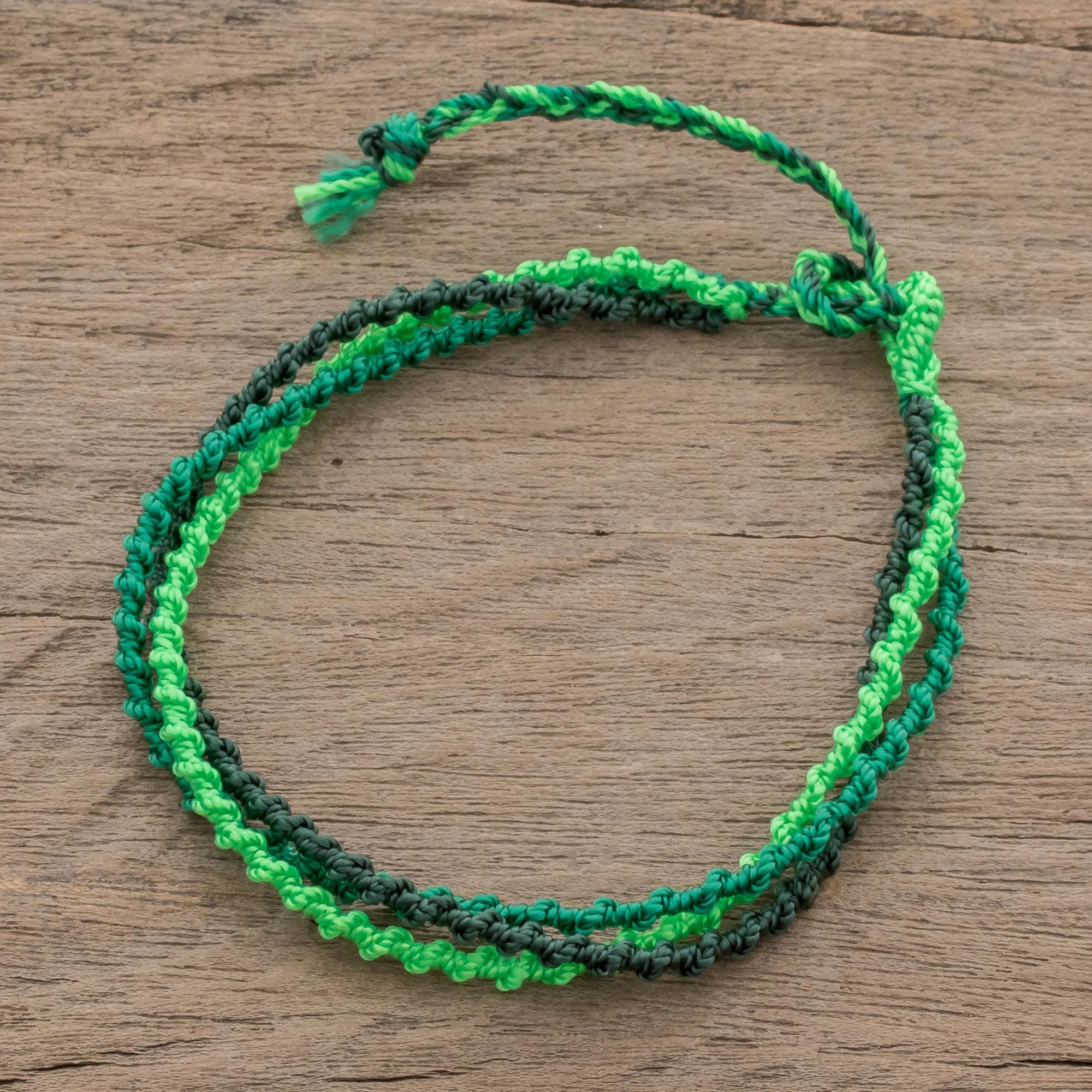 Green Braided Strand Bracelet - Mountains of Atitlan