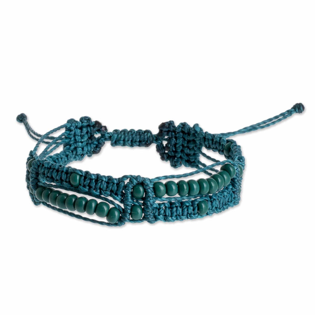 Macrame Bracelet - Mixco Trails in Teal