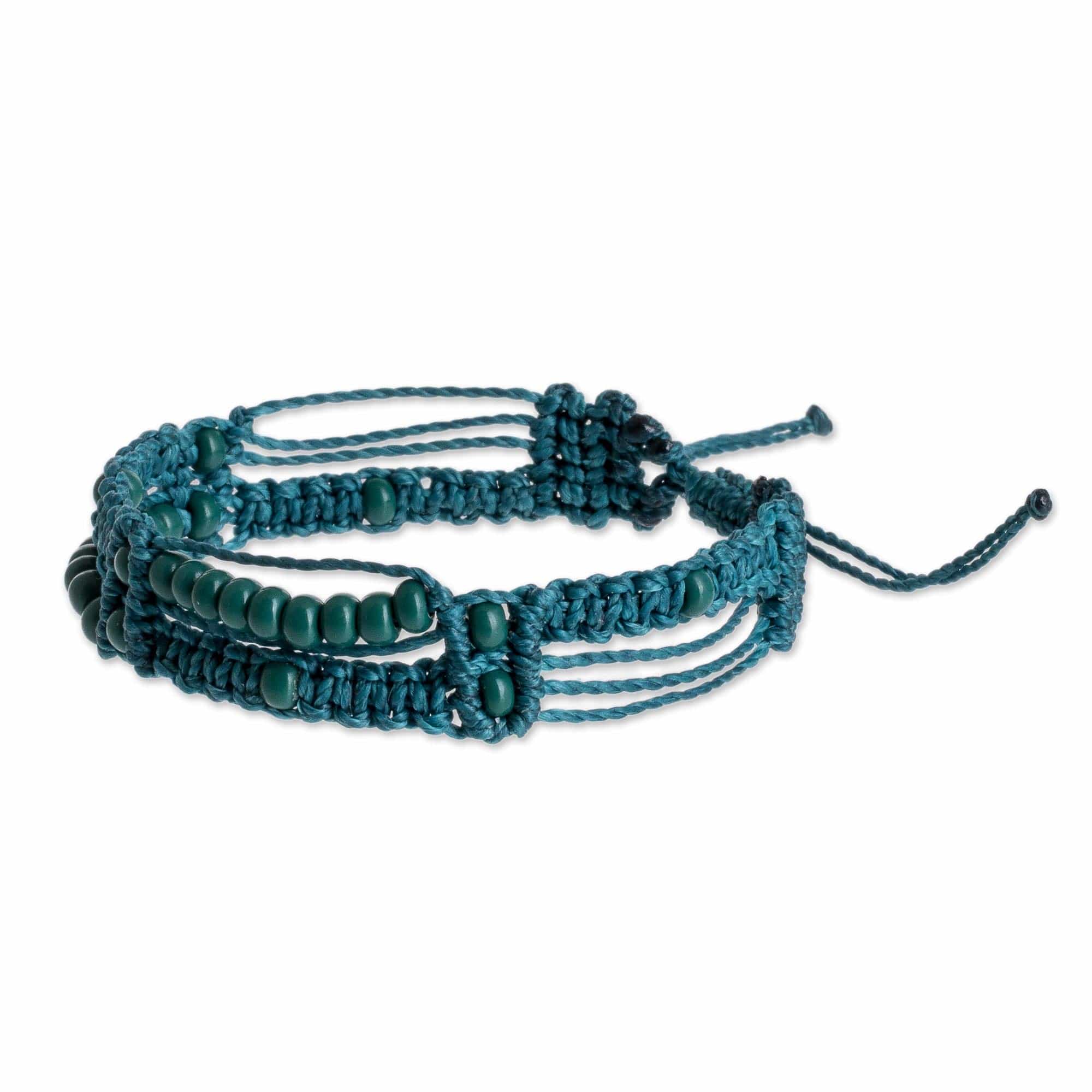 Macrame Bracelet - Mixco Trails in Teal