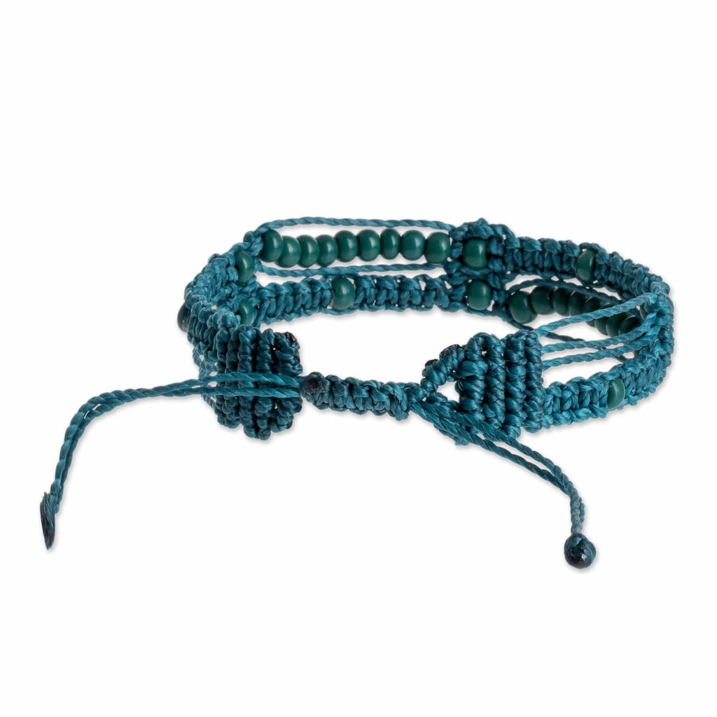 Macrame Bracelet - Mixco Trails in Teal