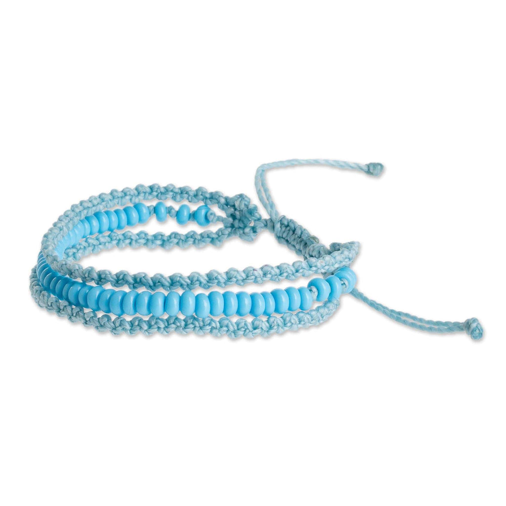 Blue Macrame Bracelet - Triple Knot in Sky