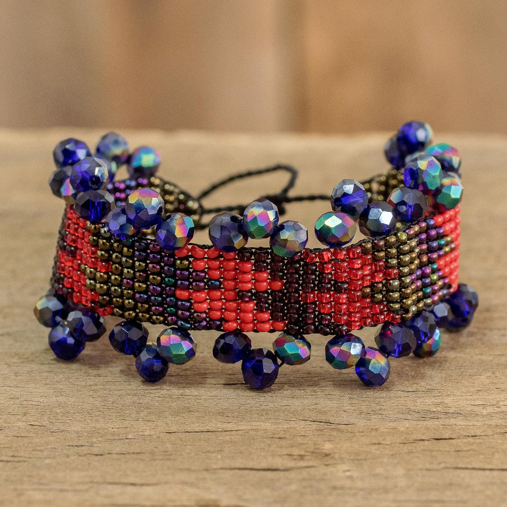 Multicolored Beaded Wristband Bracelet - Earthly Elements