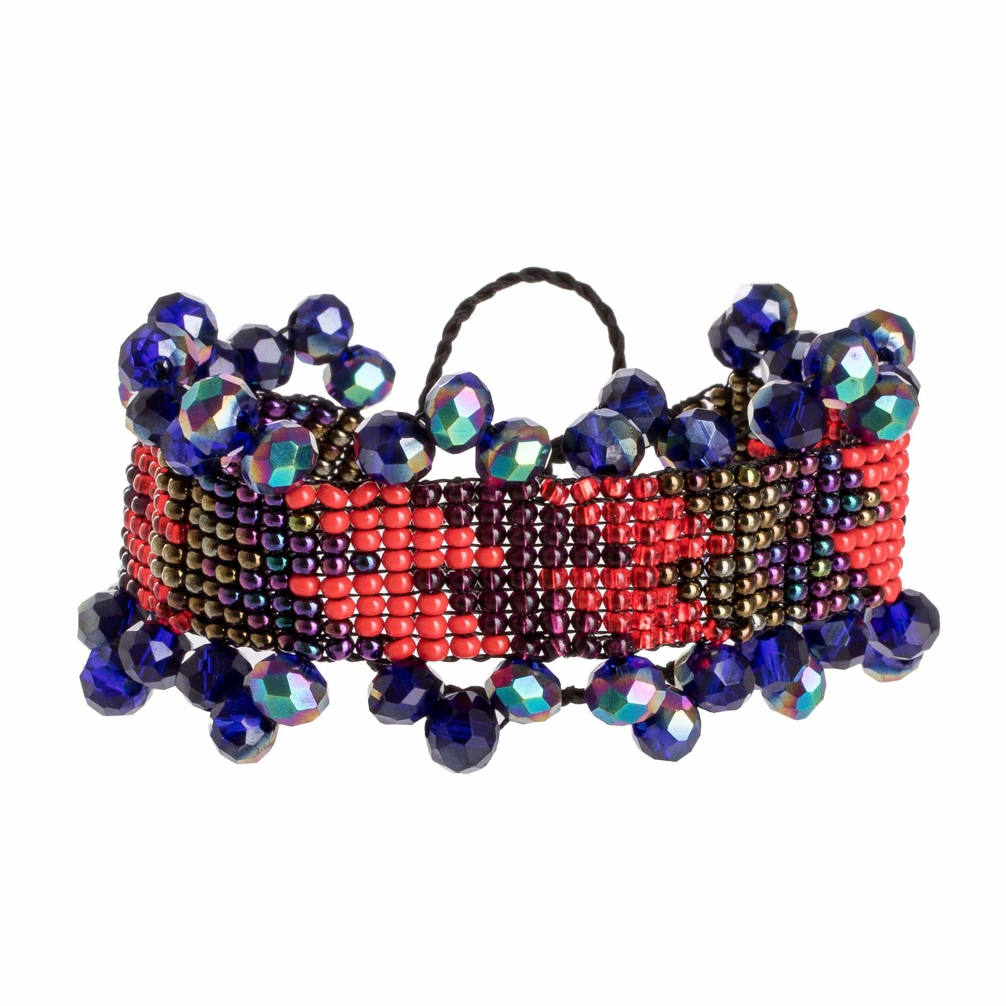 Multicolored Beaded Wristband Bracelet - Earthly Elements
