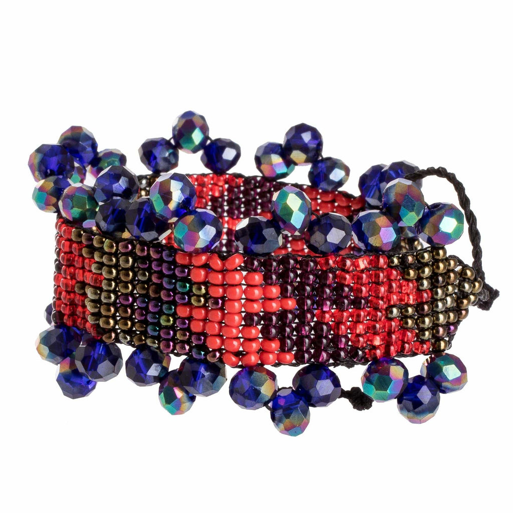 Multicolored Beaded Wristband Bracelet - Earthly Elements