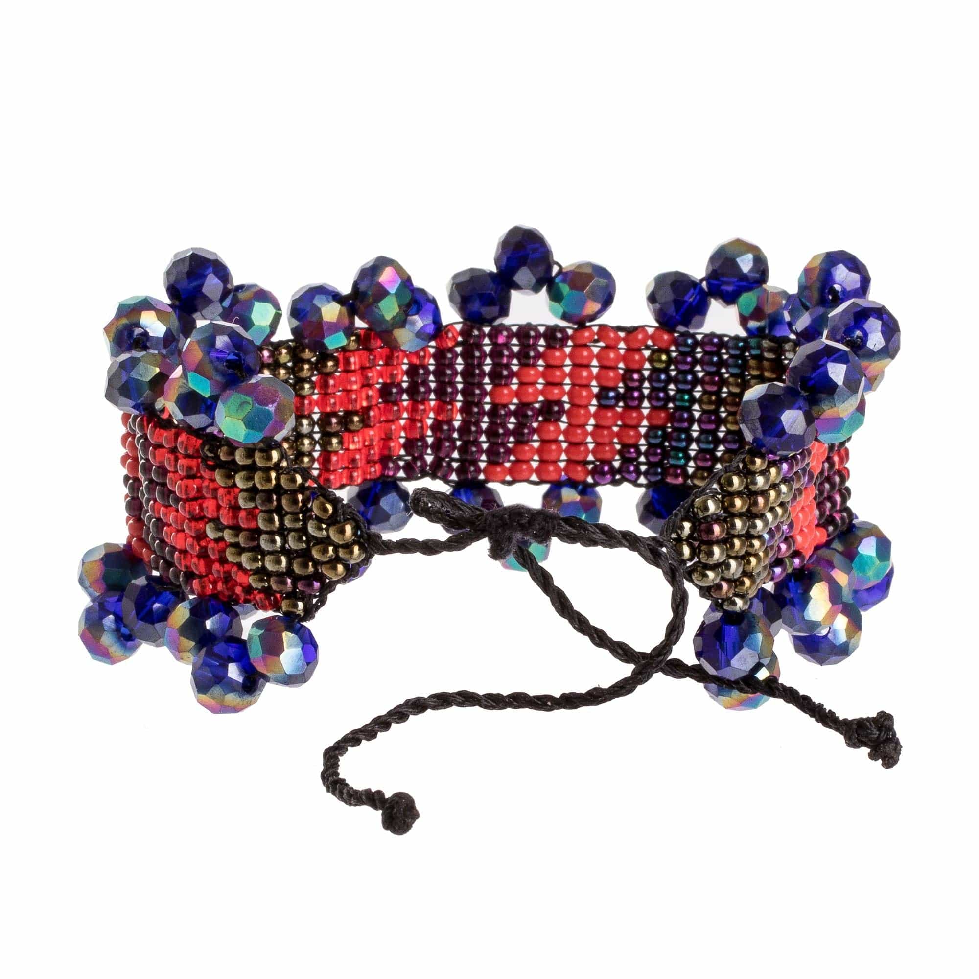 Multicolored Beaded Wristband Bracelet - Earthly Elements