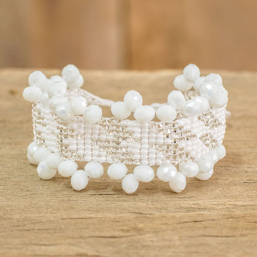 White Beaded Bracelet - Atitlan Frost