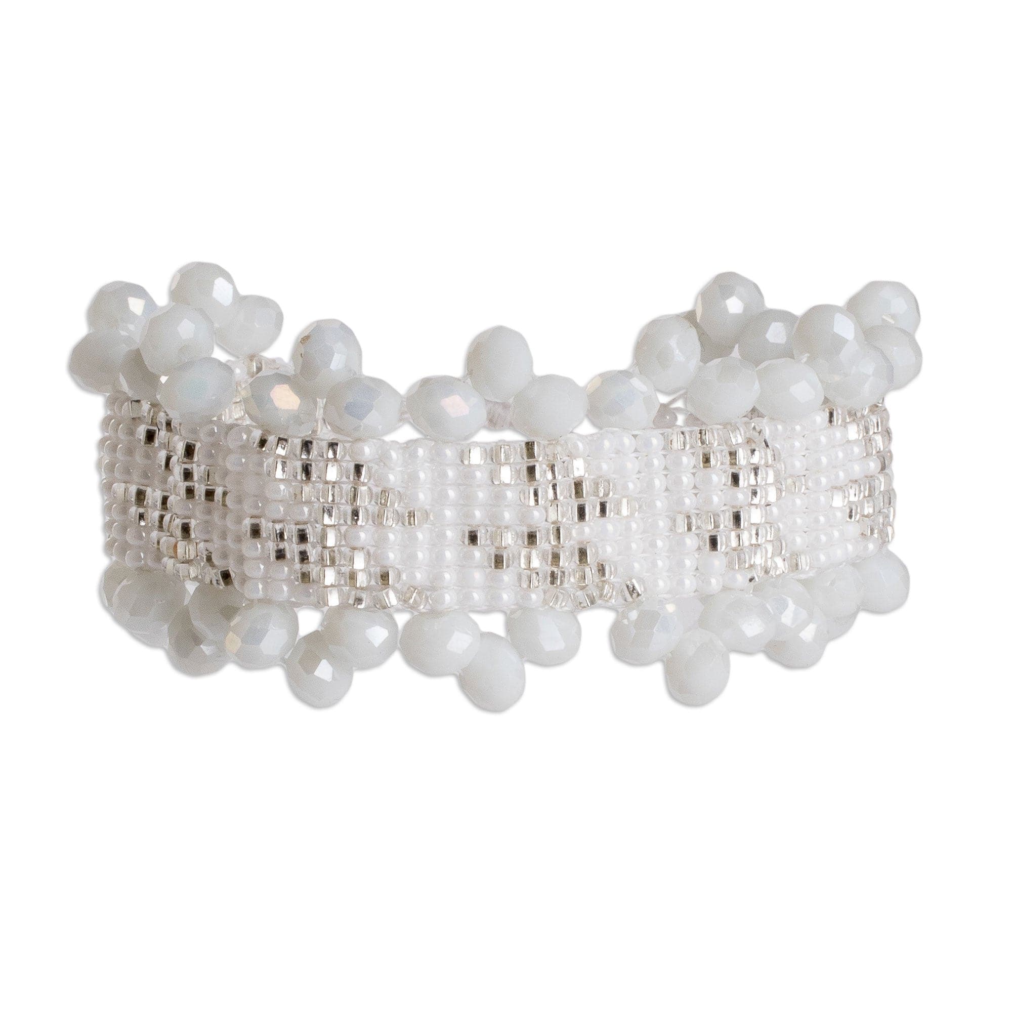 White Beaded Bracelet - Atitlan Frost