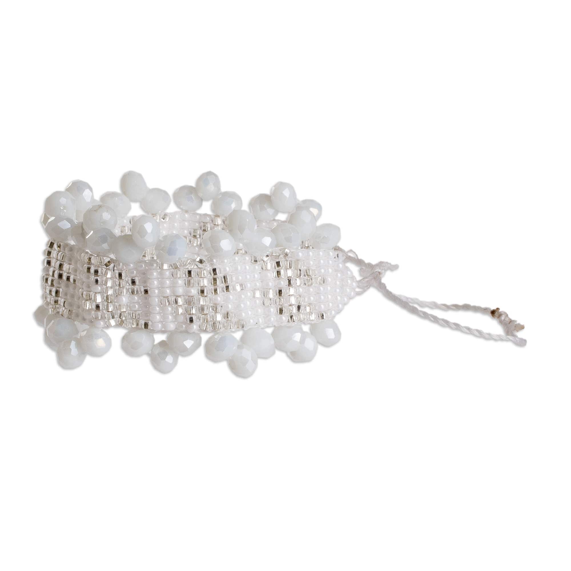 White Beaded Bracelet - Atitlan Frost