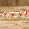 Heart-themed Glass Beaded Wristband Bracelet - Love is Sweet