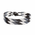 Handcrafted Beaded Wristband Bracelet - Lightning Round in Black