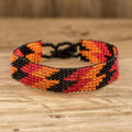 Beaded Wristband Bracelet - Lightning Round in Scarlet